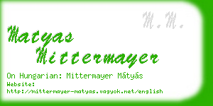 matyas mittermayer business card