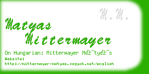 matyas mittermayer business card